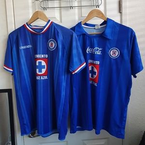 2 x 1 Cruz Azul Futbol Soccer Jersey M